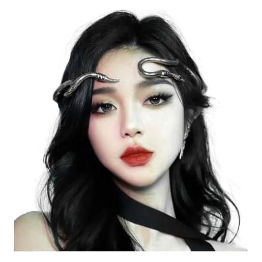 JKQBUX copricapo pieghevole a forma di serpente per donne, regolabile, punk, flessibile, multiuso, per capelli medusa, accessorio hollween