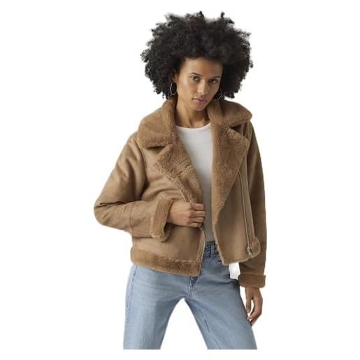 VERO MODA vmpeggy-giacca in finto camoscio, nero, m donna