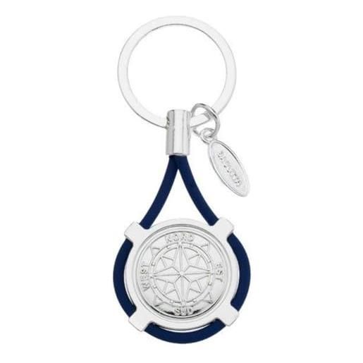 Bagutta portachiavi portachiavi con rosa dei venti e cordone blu di 9,5 cm. La referenza è 2096-01 bl