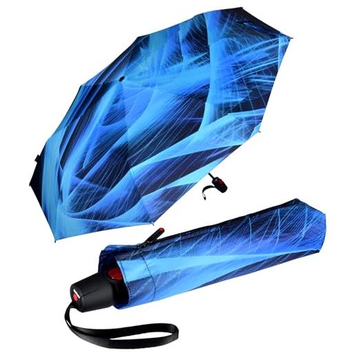 Knirps ombrello tascabile t. 200 duomatic solids - on to automatico - pieghevole - antitempesta - antivento, spheres topaz, 98 cm