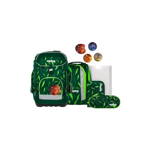ergobag maxi set set di 6 pezzi, zaino scolastico, cartella ergonomica, ideale per bambini grandi a partire dalla prima elementare
