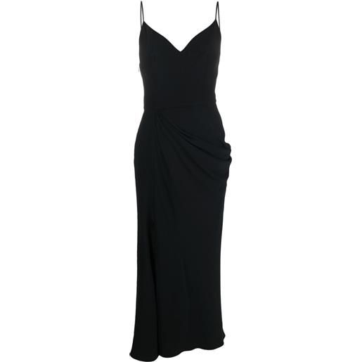 Alexander McQueen abito midi drappeggiato - nero
