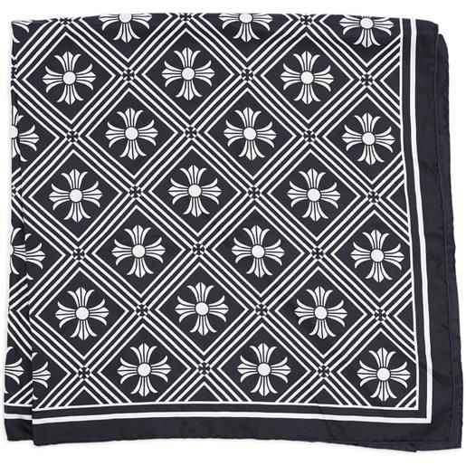 Chrome Hearts foulard in seta a fantasia - nero