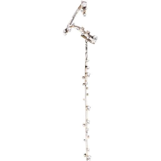Alexander McQueen ear cuff con cristalli - argento