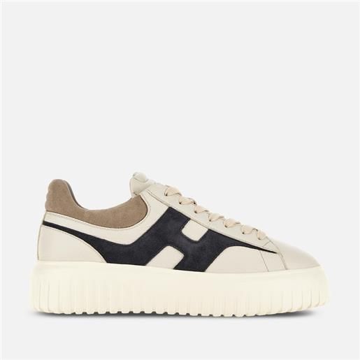 Hogan uomo maxi sneaker, beige, panna, blu (taglia 8)