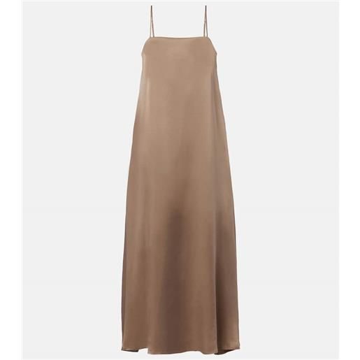 Asceno abito lungo melfi in twill di seta