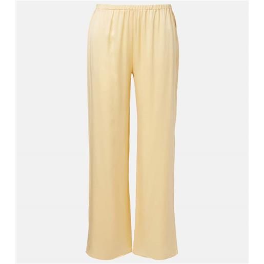 Asceno pantaloni a gamba larga loreto in charmeuse di seta