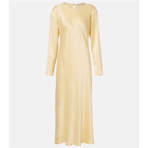 Asceno abito midi salina in charmeuse di seta