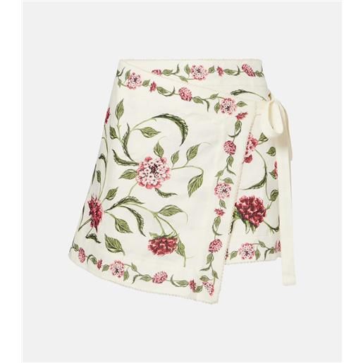 Agua by Agua Bendita pareo luna in ctone e lino con stampa floreale