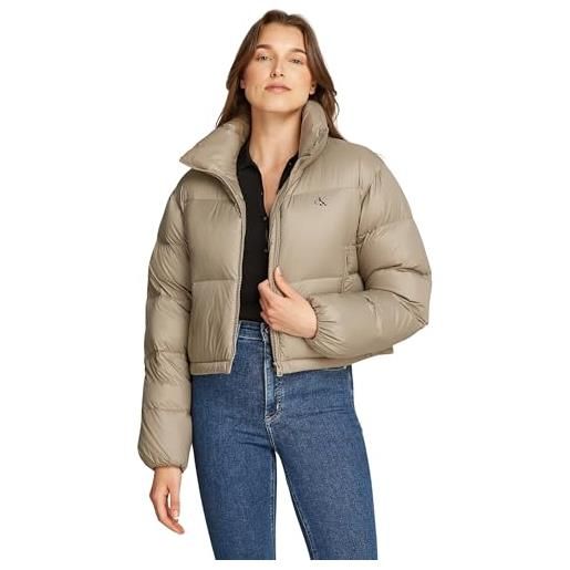 Calvin Klein jeans donna piumino down cropped puffer corto, beige (brindle), xl