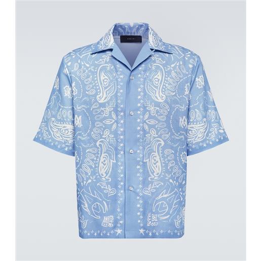 Amiri camicia bowling bandana in lino e cotone