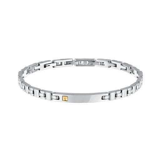 Morellato bracciale uomo in acciaio, oro giallo 18 carati, collezione gold - satm29
