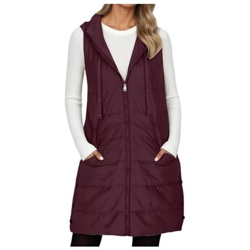 Amazhiyu Gilet Trapuntato Da Donna - Leggero Imbottito Senza Maniche Con Cerniera E Tasche - Autunno Inverno