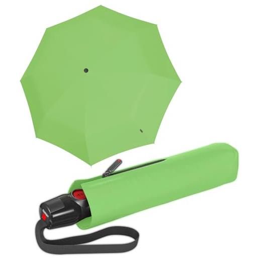 Knirps ombrello tascabile t. 200 duomatic solids - on to automatico - pieghevole - antitempesta - antivento, lime, 98 cm
