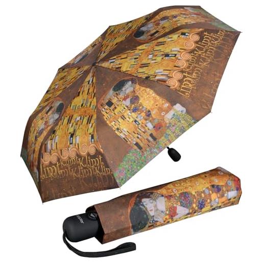 Doppler ombrello tascabile da donna con tecnologia magic fiber, il bacio, 99 cm