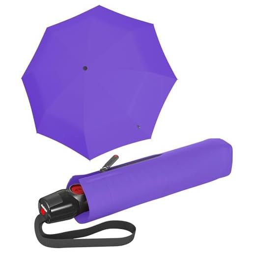 Knirps ombrello tascabile t. 200 duomatic solids - on to automatico - pieghevole - antitempesta - antivento, viola, 98 cm