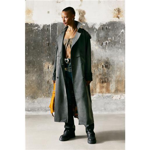 Desigual trench coat effetto pelle