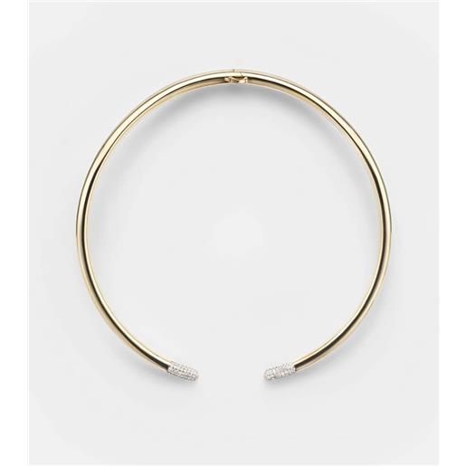 Rainbow K collana tube in oro 14k con diamanti