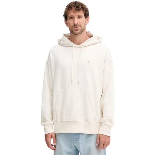 Calvin Klein felpa uomo con cappuccio chalk lv04rc278g
