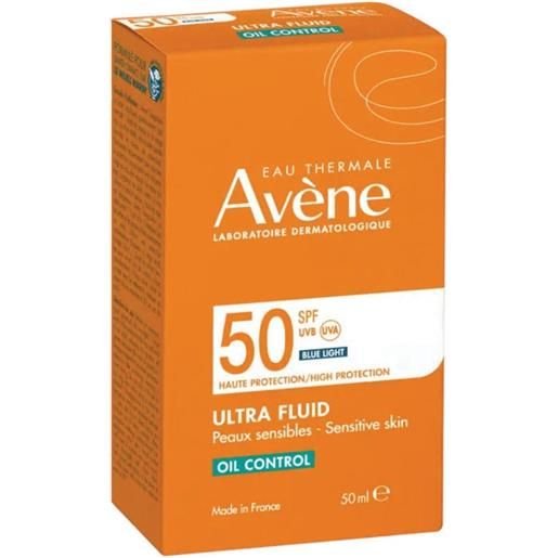 AVENE eau thermale avène solare ultra fluid oil control spf50 protezione solare 50ml
