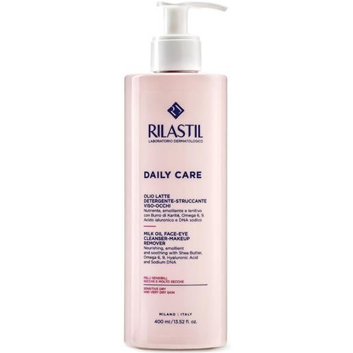 Rilastil daily care - olio latte detergente struccante viso e occhi, 400ml