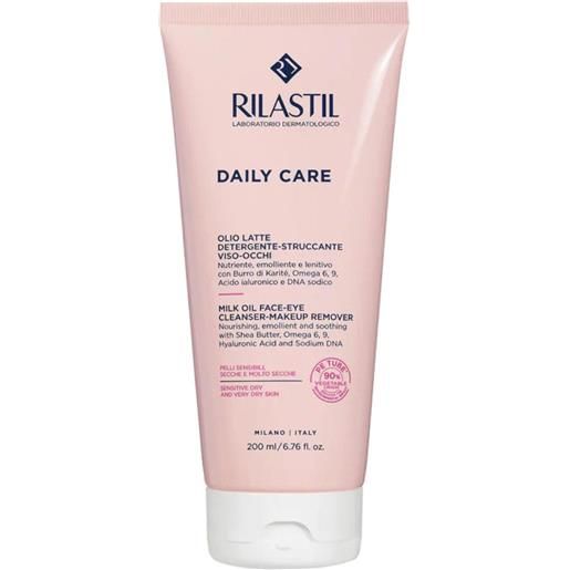 Rilastil daily care - olio latte detergente struccante viso e occhi, 200ml
