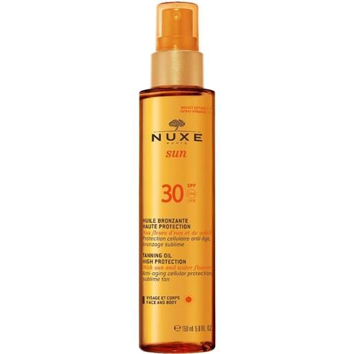 Nuxe sun olio solare viso e corpo spf30 abbronzante ad alta protezione, 150ml