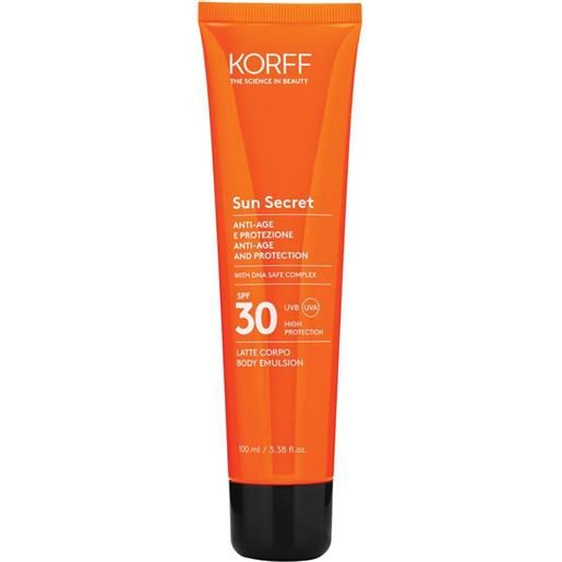 KORFF Srl korff sun secret latte solare protettivo antiage spf30 100ml