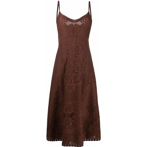Valentino Garavani abito midi smanicato - marrone