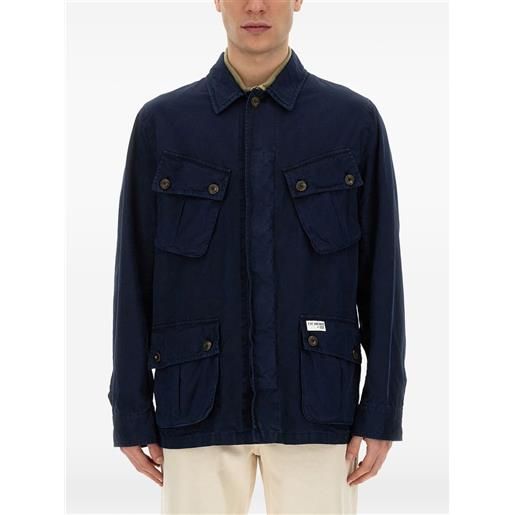 Fay patch-pocket shirt jacket - blu