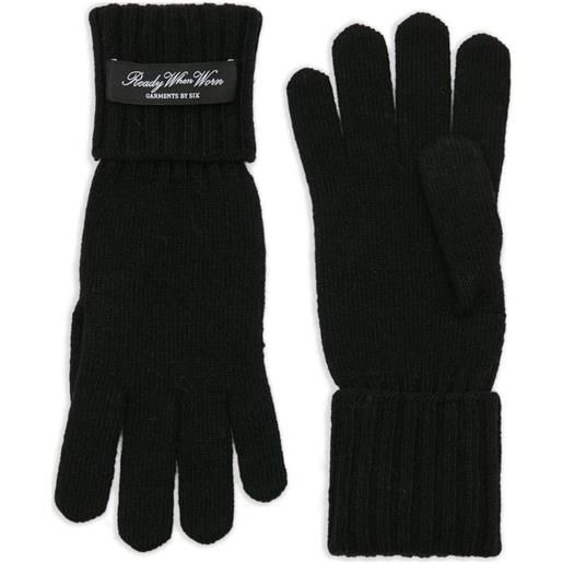 MM6 Maison Margiela guanti con applicazione - nero