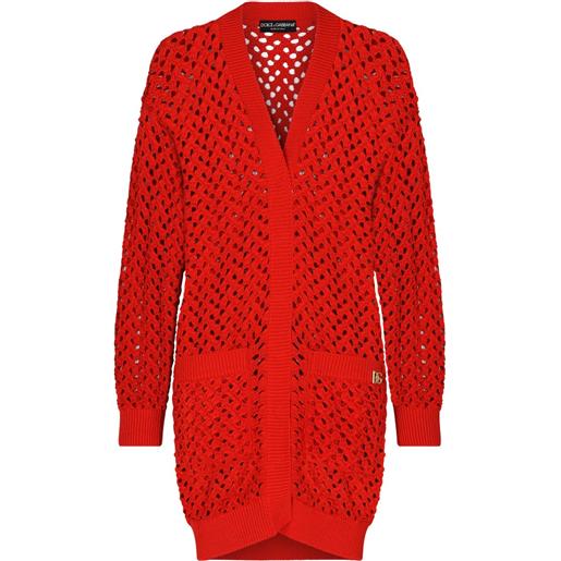 Dolce & Gabbana cardigan traforato - rosso