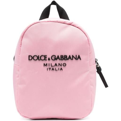 Dolce & Gabbana Kids zaino con applicazione logo - rosa