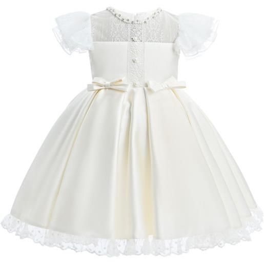 Tulleen abito con maniche a palloncino - bianco