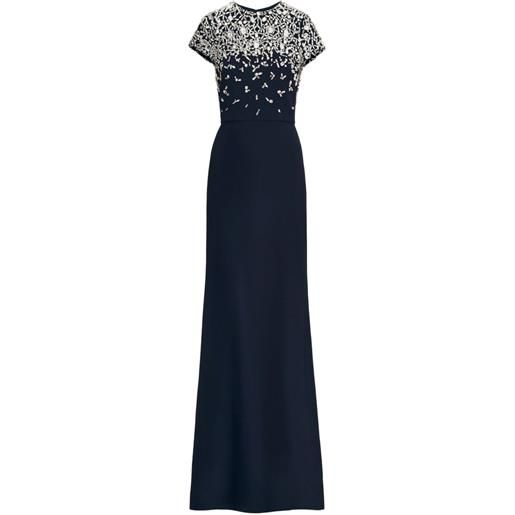 Oscar de la Renta abito da sera con ricamo - blu
