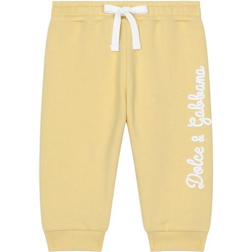 Dolce & Gabbana Kids pantaloni sportivi con stampa - giallo