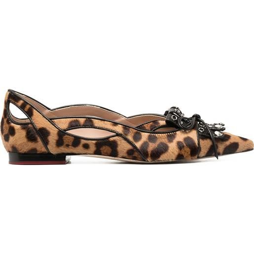 Scarosso ballerine con fiocco - marrone