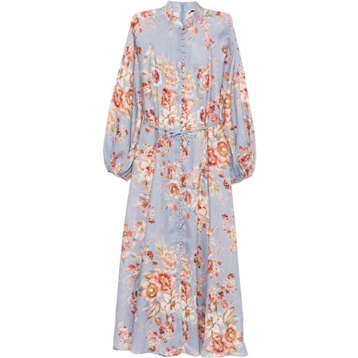 ZIMMERMANN abito midi awaken a fiori - blu