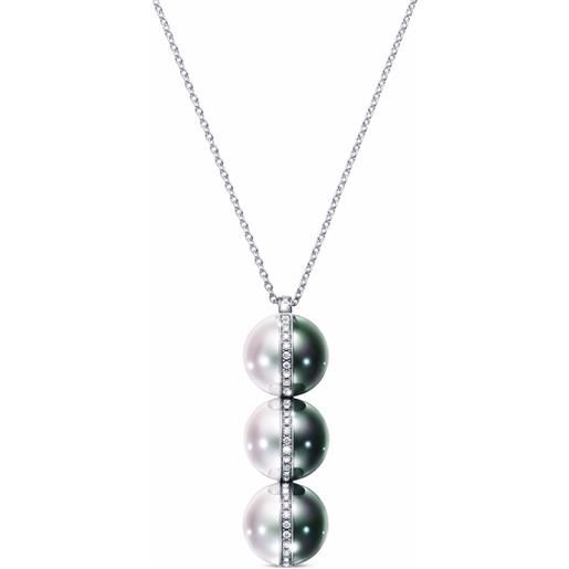 TASAKI collana balance unite in oro bianco 18kt con perle e diamanti - argento