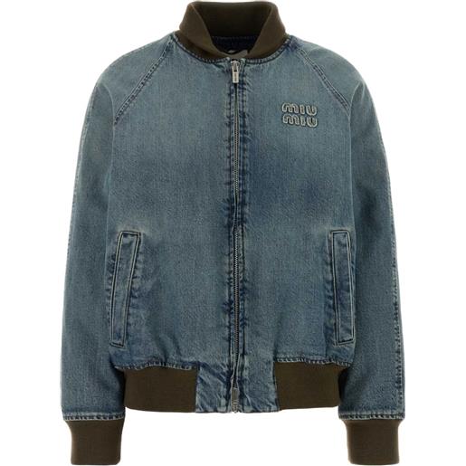 Miu Miu denim bomber jacket - blu