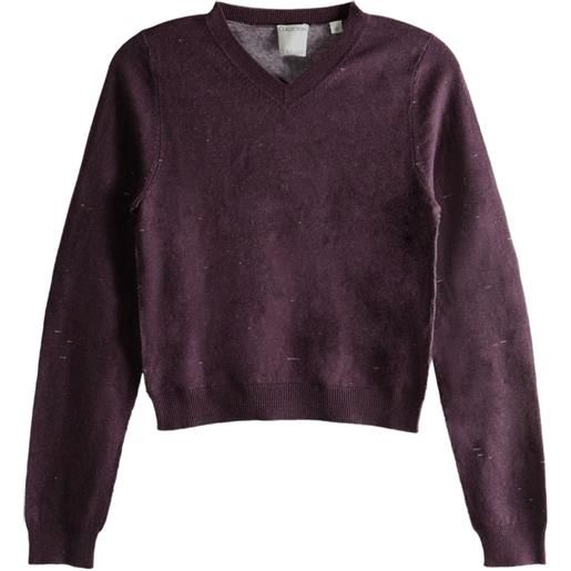 Calvin Klein maglione con scollo a v - viola