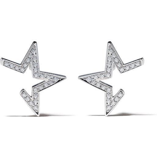 TASAKI orecchini abstract star in oro bianco 18kt e diamanti - argento