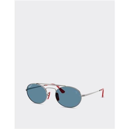 Ferrari ray-ban per scuderia Ferrari rb3775m in metallo canna di fucile e rosso con lenti polarizzate blu - occhiali da sole gunmetal os
