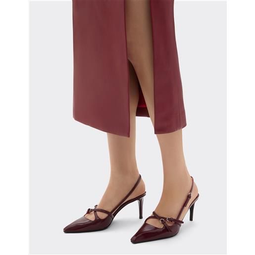 Ferrari scarpa slingback in pelle lucida - female scarpe con tacco cherry 38