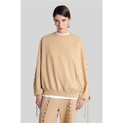 Rotate felpa in cotone cammello