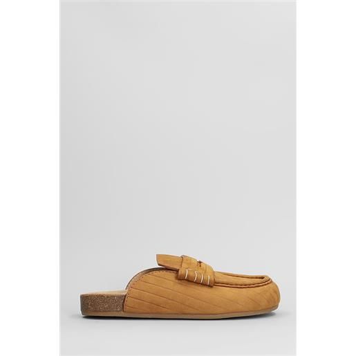 JW Anderson slipper-mule stitch loafer w in camoscio marrone