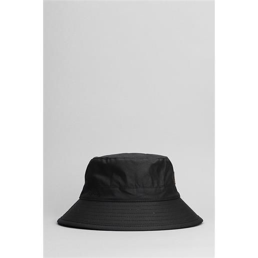 Barbour cappello wax bucket in cotone nero