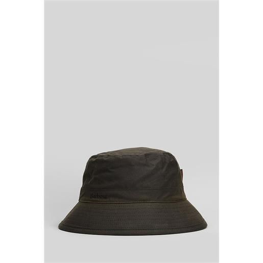 Barbour cappello wax bucket in cotone verde