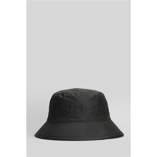 Barbour cappello wax bucket in cotone verde