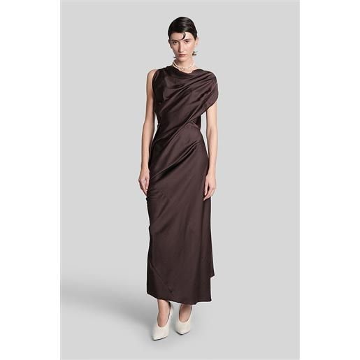 Vivienne Westwood abito lungo in poliestere marrone